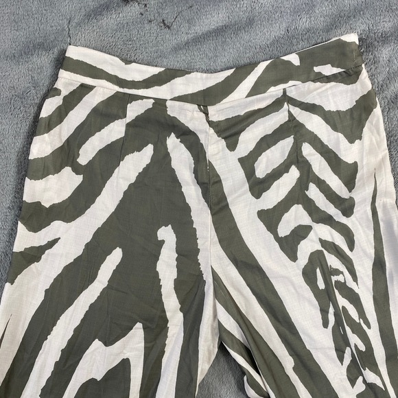 PrettyLittleThing Zebra Print Oversized Wide Leg High Waist Boho Trousers Sz 4 - Picture 12 of 15